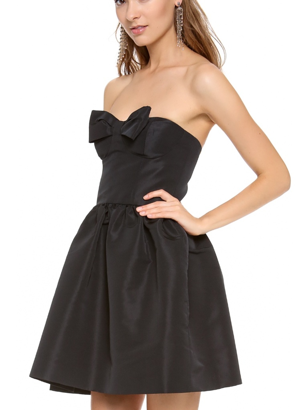 RED Valentino Taffeta Strapless Bow Mini dress - Little Black Dress 40 IT US 4 - Picture 3 of 5